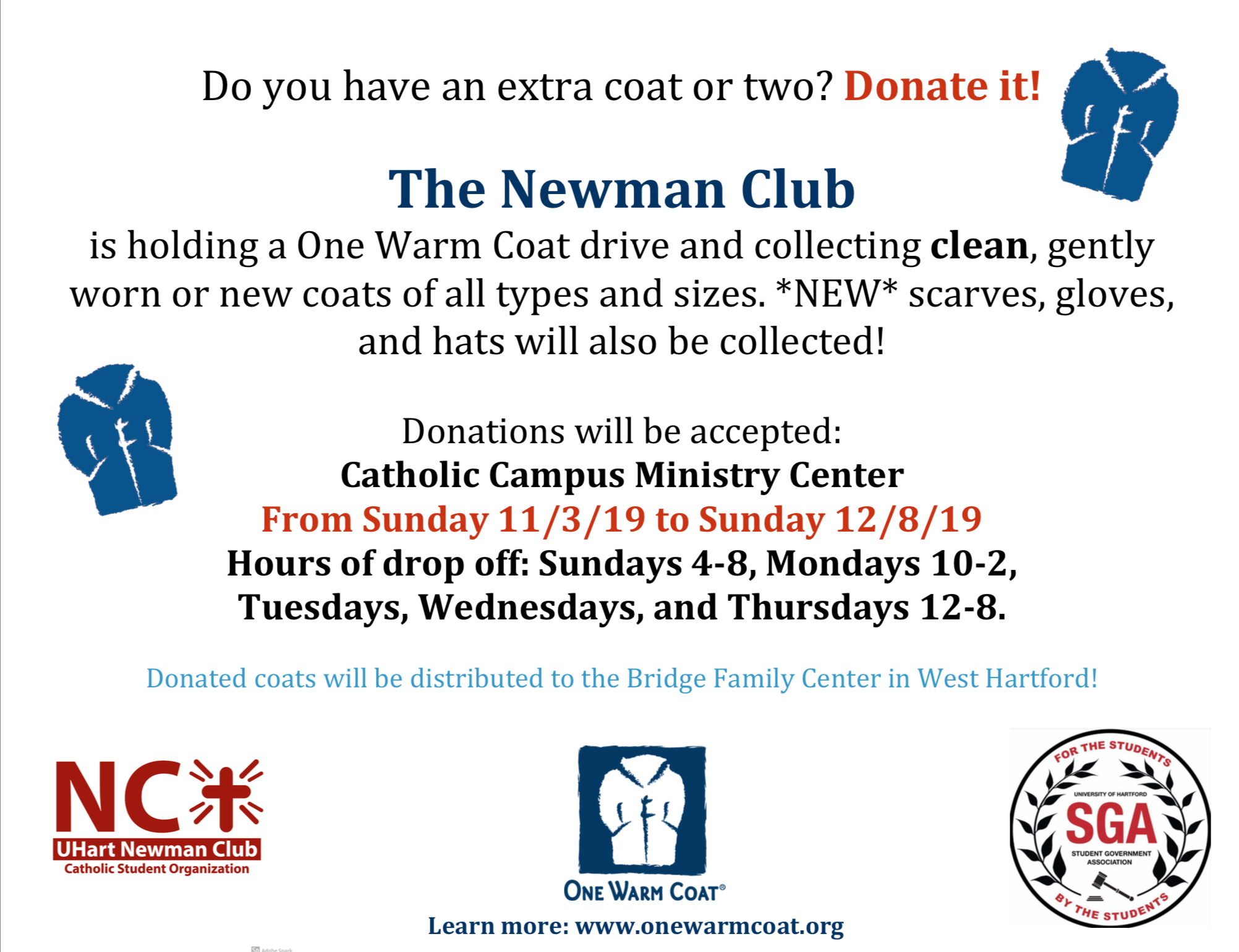 newman club one warm coat drive